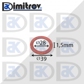 Дифтунга Ø 28 х Ø 39 х 1,5 mm медна